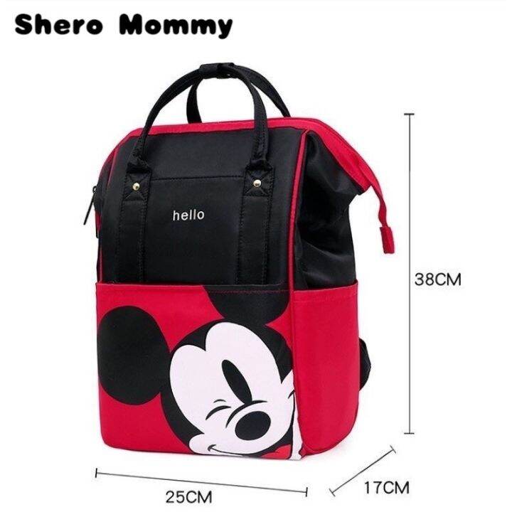 top-shero-mommy-2023-พร้อมส่ง-กระเป๋าเป้สะพายหลัง-ใส่ผ้าอ้อม-ลายมิกกี้เมาส์-สําหรับเดินทาง
