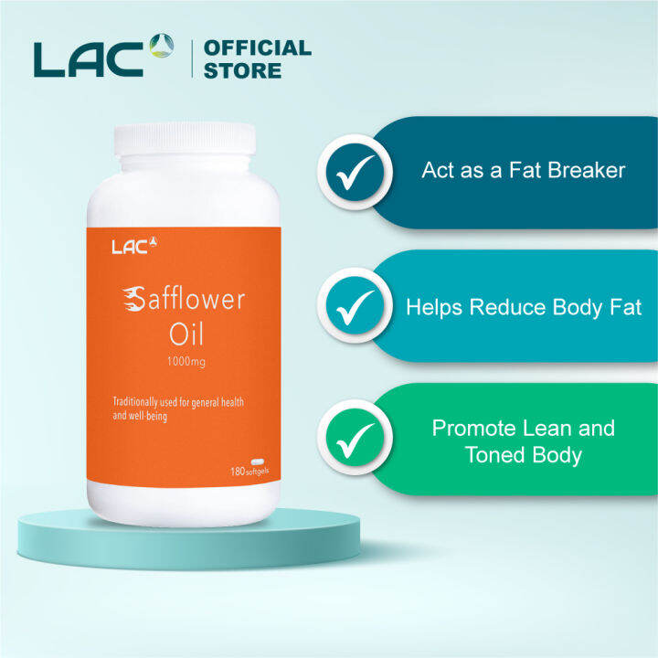 [Expiry Jul 2024] LAC Safflower Oil 1000mg (180 Softgels) Lazada