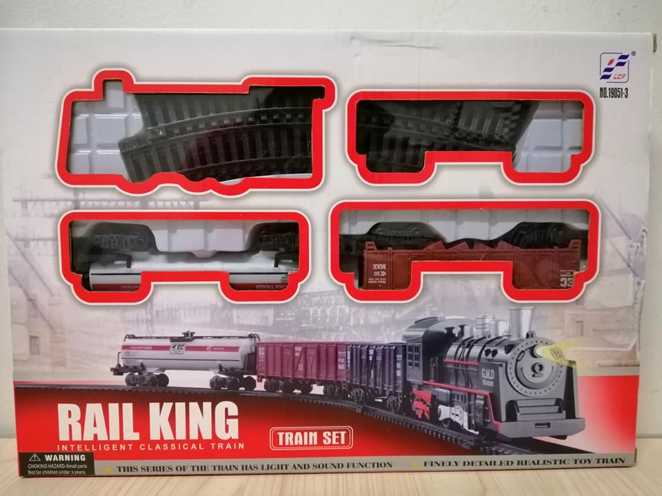 Rail King Classic Train Track Set Kids Fun Game Toy Battery Operated With Light 