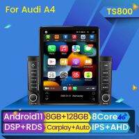 เครื่องเล่นมัลติมีเดียติดรถยนต์8 + 128G แอนดรอยด์11 Carplay สำหรับ Audi A4 2002-2007 RS4 S4 B6 B8 B7ระบบนำทาง GPS Wifi DSP