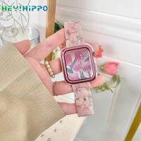 ~ สายนาฬิกาข้อมือเรซิ่น แบบใส พร้อมเคสป้องกัน สําหรับสมาร์ทวอทช์ iwatch 45 44 42 41 38 มม. 7 6 SE 5 4