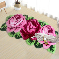 New arrival soft rug rose rug rose mat for bedside small car rose mat