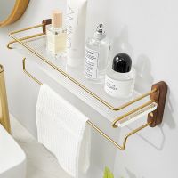 Acrylic bathroom shelving bathroom washroom towel hanging wall rack toilet hole-free storage rack Bathroom Counter Storage