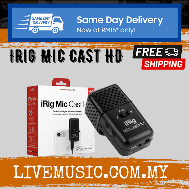 IK Multimedia iRig Mic Cast HD Dual-sided Digital Voice Microphone