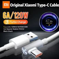 สาย Xiaomi 120W Type-C 6A USB สายชนิด-C ค่าเทอร์โบสายเคเบิลสำหรับ Xiaomi การเล่นเกมข้อศอก Xiaomi Mix4รวมพับ10 11อัลตร้า Redmi Note 9 10 Pro K40 K50 Pro Poco X4 NFC F3 Black Shark M3ทีโพค