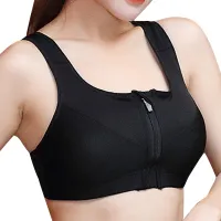 Sports Bra Crop Top Women Fitness Vest Feminine Front Zipper Push Up