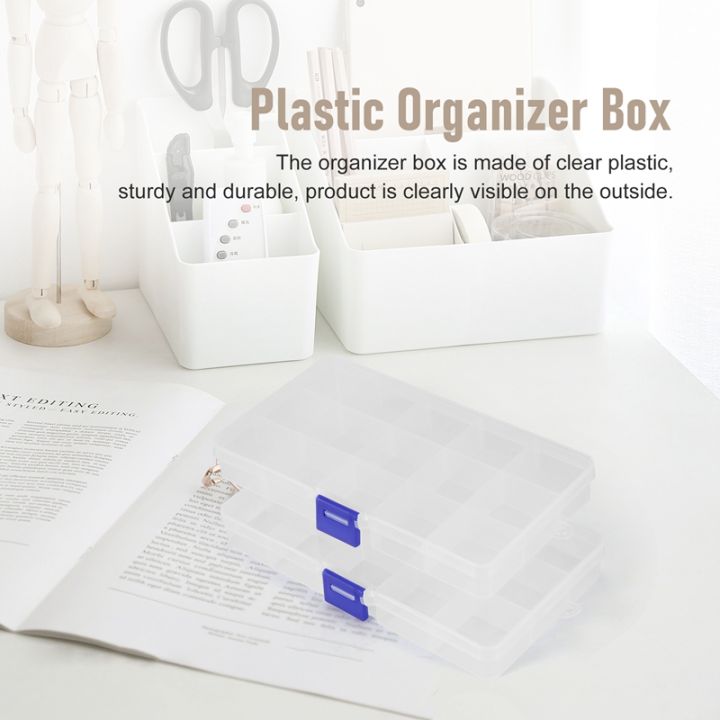 plastic-organizer-box-2-pack-clear-bead-organizer-for-jewelry-tackle-earring-craft-beads-15-grids