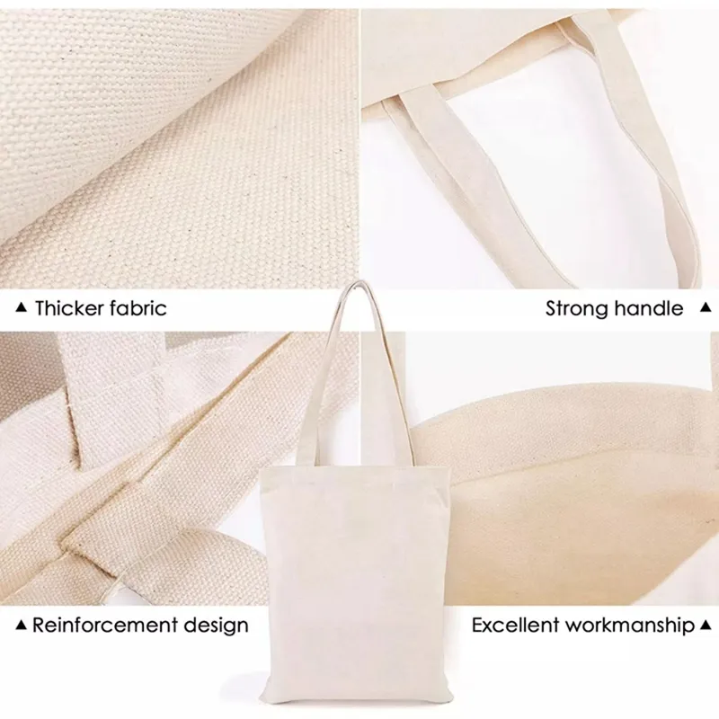 DIY Craft Blank Makeup Bags With Zip Canvas Pen Case DIY Reusable