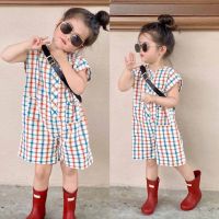 CUTE BABY?พร้อมส่ง?ชุดเด็กผู้หญิง ชุดจั๊มเด็ก ลายสก๊อตน่ารัก ชุดสำหรับเด็ก(907)