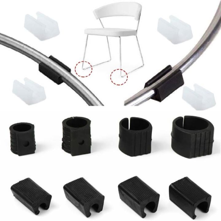 20pcs-plastic-chair-foot-floor-glides-white-u-shape-tubing-caps-cover-black-rectangle-shaped-non-slip-chair-leg-tip-protectors