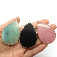 【cw】 Stone Drop Redstone Pendant 35x50mm Picture Colored Onyx Jewelry Making Necklace Earring Accessory 【hot】