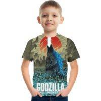 Godzilla Pattern Printed 3-13 Years Old Children T-Shirt Science Fiction Movie Short-Sleeved Shirt Boys Daily Tops Baby T-Shirts Clothing