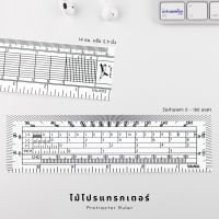 ไม้โปรแทรกเตอร์ ไม้บรรทัดพลาสติก สีขาว อย่างดี ขนาด 14 ซม. (5.9 นิ้ว) วัดค่าองศาได้ 0-180 องศา Airplane