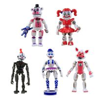 CARDDI FNAF ฝันร้าย ลดน้ำหนัก 5 ชิ้น/เซ็ต เฟรดดี้แบร์ บอนนี่ ชิกา ของเล่นฟิกเกอร์ อะนิเมะอุปกรณ์ต่อพ่วง หุ่นจำลอง Five Nights at Freddyand#39;s แอ็คชั่นฟิกเกอร์ โมเดลสะสม