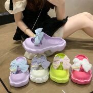 Dép Sandal Nữ Đế Dày Chống Trượt Đính Nơ Dễ Thương ISS1091