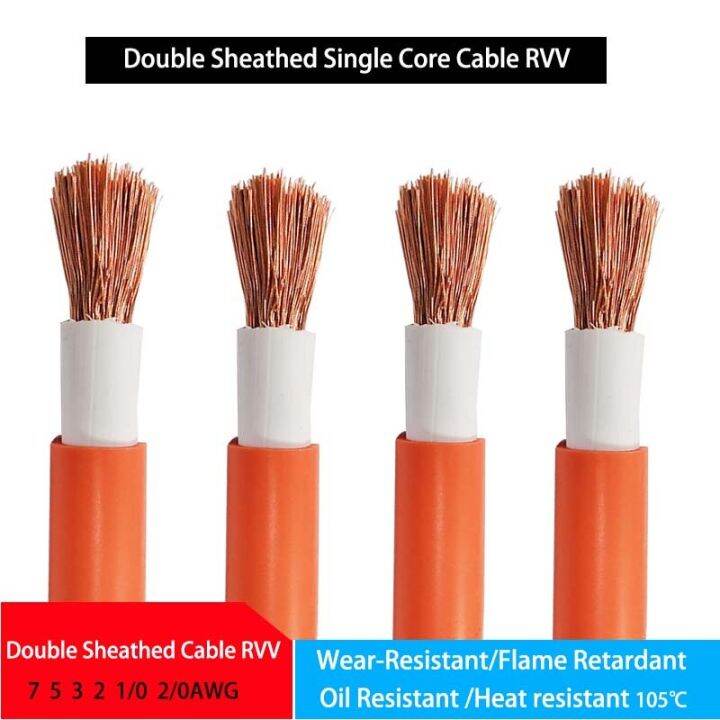 RVV Double Sheathed Cable Single Core 7 5 3 2 1/0 2/0AWG Car Charging ...