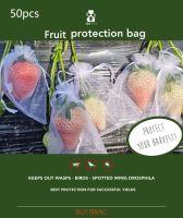 ☊✷┅ 50pcs 10x15cm Small Fruit Protection Bags Anti Bird Garden Pest Control Mesh Bags Lychee Cherry Plante Drawstring Growing Bags