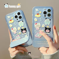 Apple iPhone 14/13/12/11/X/xs/xr เคสโทรศัพท์มือถือลายดำน้ำใต้น้ำโลกแบบ13 Pro Max เคสโทรศัพท์มือถือซิลิโคน14 Plus พร้อมพับเป็นขาตั้งนิ่ม12ไฟขนาดเล็กสีฟ้าป้องกันโทรศัพท์มือถือเคส