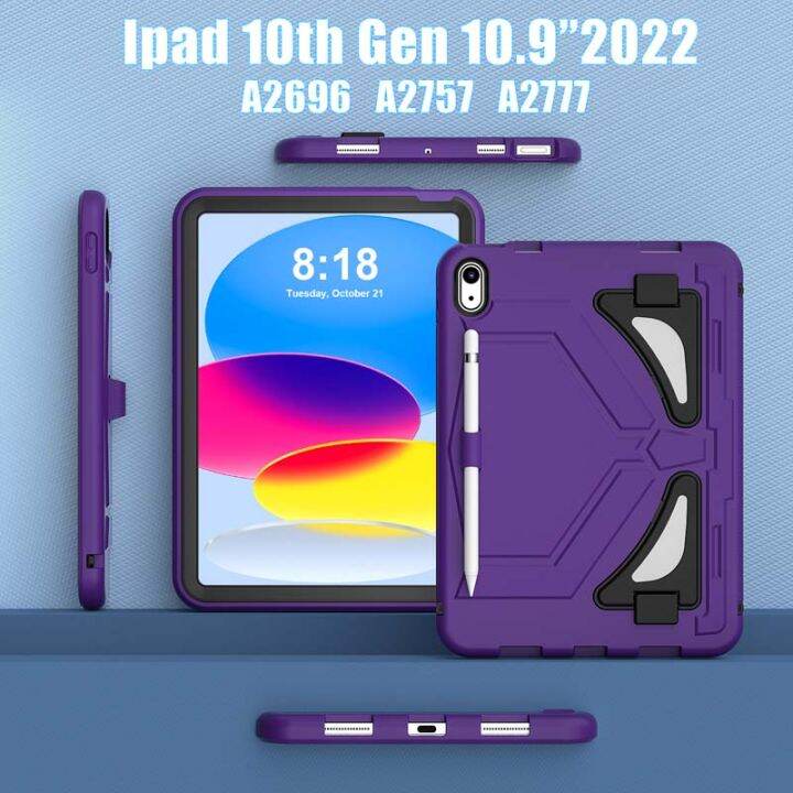 สำหรับ-ipad-รุ่น10th-10-9นิ้วเคส2022กันแดดป้องกันปลอกเด็กพร้อมที่ใส่ดินสอและขาตั้งสำหรับ-ipad-pro-11-ipad-9th-8th-8th-10-2-ipad-6th-5th-9-7-ipad-5-air-4-air-2โปร9-7