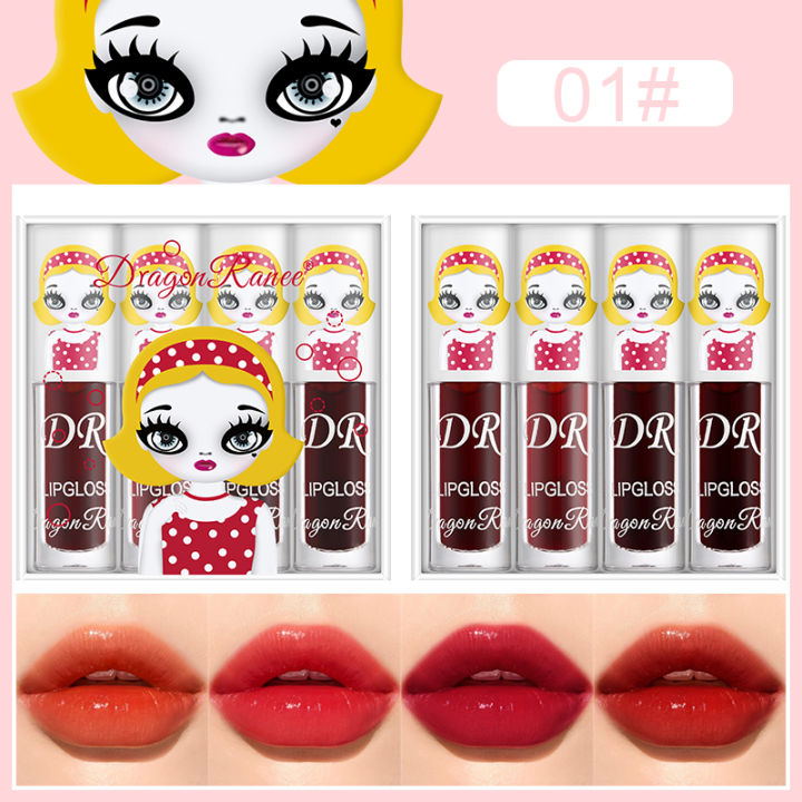 4pcsset-of-cute-lip-dy-set-box-mirror-water-gloss-glass-lip-lipstick-berry-color-female-lip-gloss-lip-glaze-dark-girl