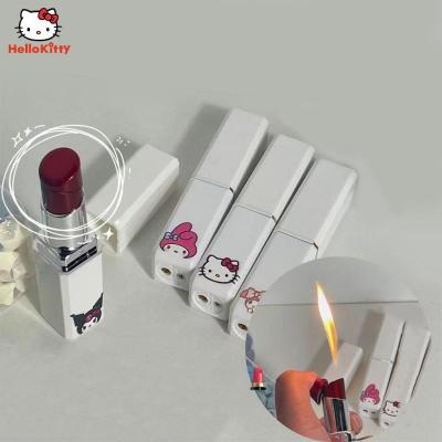 Survival kits Sanrio Hello Kitty Ins My Melody Kuromi Lighter Style Lipstick Lighter Lighter Smoking Accessories Portable Girl Gift Survival kits