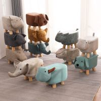 [COD] Cartoon technology cloth childrens stool animal shoe changing fashion creative solid footstool cute