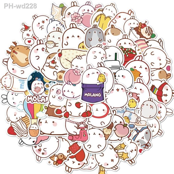 10-30-50pcs-cute-cartoon-molang-rabbit-sticker-pvc-waterproof-decals-for-kid-diy-bike-guitar-luggage-kawaii-garffiti-sticker-toy