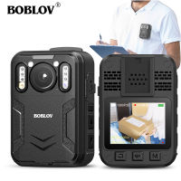 BOBLOV กล้องแอ็กชันกีฬากล้อง GPS สวมใส่ร่างกาย B4K2กล้องดีวีอาร์บันทึกเสียงกล้องวีดีโอ4K จริงพร้อมแท่นชาร์จ14-16บันทึกชั่วโมงสำหรับฝ่ายบังคับใช้กฎหมาย