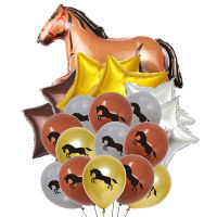 22pcs Horse Balloon Set Horse 12inch Latex Balloon 32inch Horse Helium Ballon Cowboy Horse Themed Birthday Party Decorations