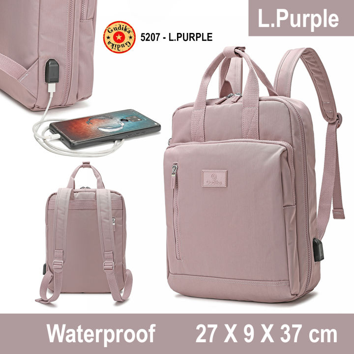 GUDIKA 5207 Tas Ransel Usb Charger Backpack Laptop Cewek & Pria Bahan  Waterproof Model Korea terbaru