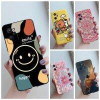 เคสโทรศัพท์สำหรับ OPPO Realme 9i 4G เคสมือถือซิลิโคนนิ่มลายดอกไม้เมเปิ้ลยิ้ม RMX3491สำหรับ Realme9i 4G เคสด้านหลังพิมพ์ลายการ์ตูนแฟชั่นสีลูกอม