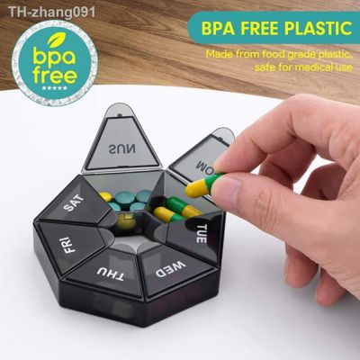 Plastic Pill Box 7 Days Portable Storage Flip-top Box Travel Or Jewelry Container Home Storage Organization