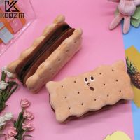 【DT】hot！ Pencil Box Biscuit Shape Plush Cookies Bag Simple Large-capacity Cute Stationery Student Gift Pensil Case