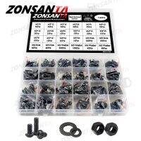 ZONSANTA M2 M2.5 M3 M4 M5 เกรด 10.9 เหล็ก HEX ซ็อกเก็ตซ็อกเก็ตซ็อกเก็ตปุ่มรอบหัวสกรูสีดำ ALLEN Bolt NUT เครื่องซักผ้าชุดกล่อง-Faewer