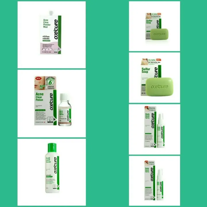 Oxecure Sulfur Soap 30g / 100g / Powder Mud 5g / Body Acne Spray / Acne