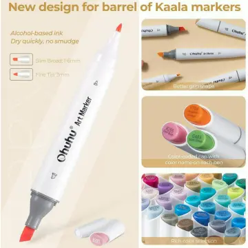 Ohuhu Y30-80401-92 Honolulu Series Dual-Tip Brush-and-Chisel Alcohol-Based  Art Markers (120 Colors) 