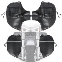 รถจักรยานยนต์1คู่ PU หนังนุ่ม Lowers Chaps ขาอุ่น Crash Bar สำหรับ Harley Touring Street Road Glide Trike 1980-2021