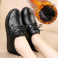 Waterproof Kitchen Work Shoes for Women Restaurant Non-slip Walking Shoes Big Size 42 Flat Heel Oxford Flats Woman Fur Sneakers