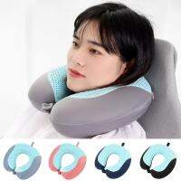 Soft Neck Pillow Hidden Zipper Snap Closure U-shaped Pillow Relieve Fatigue Breathable Memory Foam Airplane Pillow Car Supplies Travel pillows