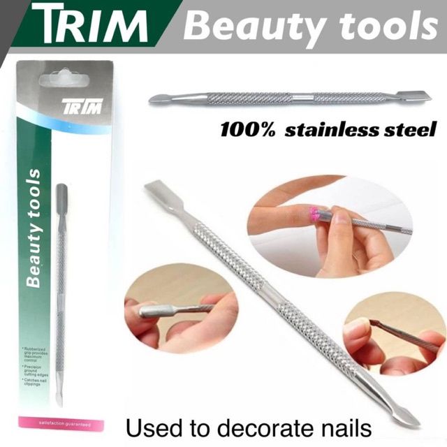 919 Trim Beauty tools ที่แซะเล็บสแตนเลส 2 ห้ว สแตนเลสแท้ (ขูดเล็บทำความสะอาดเล็บ)