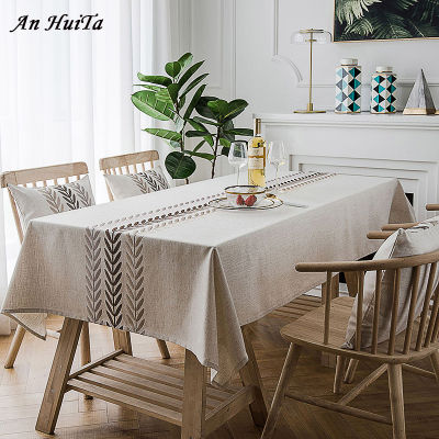 2021Nordic tablecloth rectangular kitchen embroidered dining table cover party tablecloth wedding fireplace countertop decoration