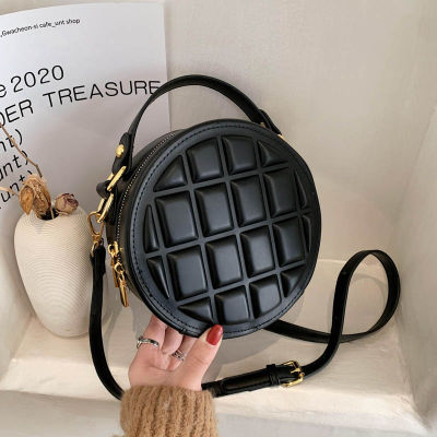 Fashion small round bag 2019 winter new cross-body bag stone pattern small handbag shoulder zipper handbag mobile phone bag