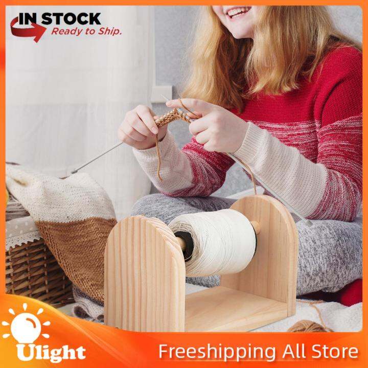 Ulight Crochet Yarn Holder Bobbin Spool Thread Wooden Prevent Thread