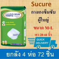 SEKURE กางเกงซึมซับ ยกผ้าอ้อมแบบกางเกง ยกลัง M-L กางเกงผ้าอ้อม ซีเคียว secure ใหญ่ size M กางเกงผ้าอ้อม sukure กางเกงซีเคียว adult ห่อเขียว diaper pants