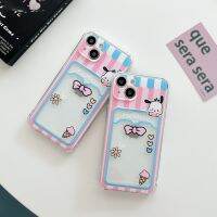 [HOT P] เฮลโลคิตตี้ Kuromi เมโลดี้เคสโทรศัพท์ Pochacco สำหรับ Iphone 14 11 12 13 Pro Max X Xs Xr Plus เคสใสที่ใส่บัตรนุ่ม