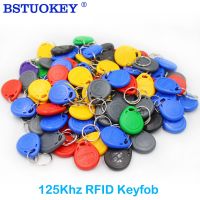 100pcs Waterproof 125KHz RFID Tag Proximity RFID Card Keyfob Key Fob Access Control Smart Card Color ID Keychain Household Security Systems