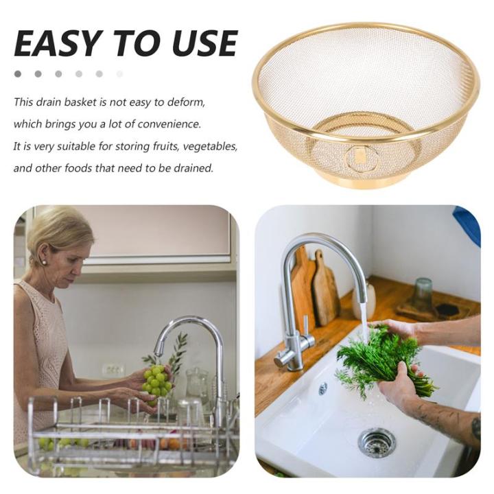 ตะกร้าทอดตะแกรงอ่างล้างจานที่กรองในห้องครัวละเอียดตาข่ายกระชอนตาข่ายล้างข้าวอุปกรณ์ทำอาหาร-keranjang-tirisan-อาหาร