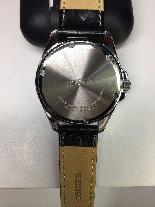 นาฬิกาผู้ชายไซโก้-seiko-men-watches-รุ่น-sur065p1-ตัวเรือนสแตนเลส-สายหนังสีดำ-หน้าปัดขาว-นาฬิการับประกันของแท้-100-จาก-cafenalika