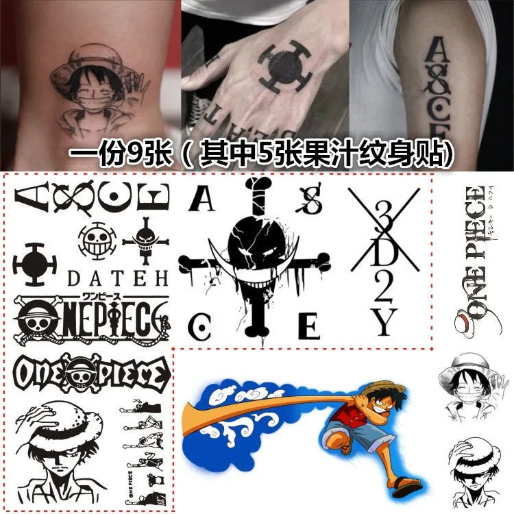 FMAnime  One Piece Marco Whitebeard Pirates Cosplay Tattoo Stickers