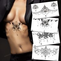 【YF】 3Pcs/lot Breast Temporary Tattoo Women Sexy Body Painting Large Waterproof Fake Stickers Underboob Butterfly Jewelry Rose